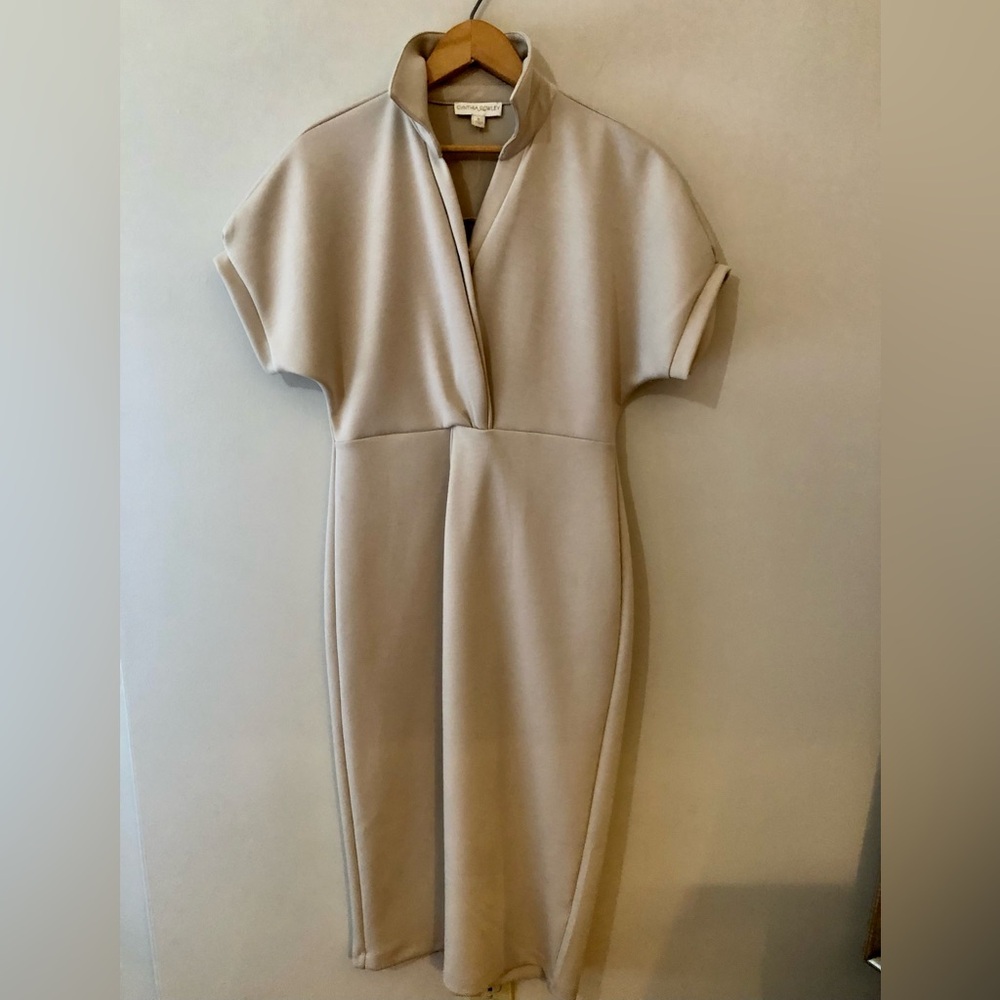 Cynthia Rowley beige Midi Sheath Dress